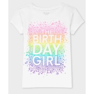 The Children's Place White Tee with Rainbow Stars